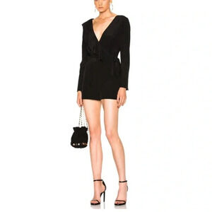 DVF DIANE VON FURSTENBERG NWT Silk Ruffle Asymmetric Sleeve Romper